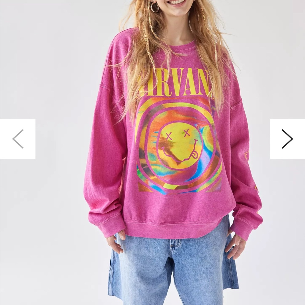 Urban outfitters Nirvana Smile Overdyed Sweatshirt